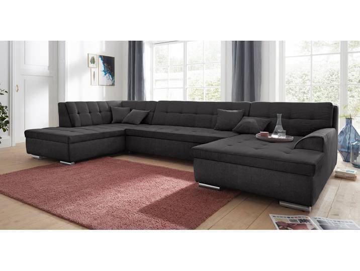 Wohnlandschaft DOMO COLLECTION Aversa U-Form , braun (espresso), B:364cm H:83cm T:201cm, Luxus-Microfaser (100% Polyester);Struktur (100% Polyester);Struktur weich (100% Polyester), Sofas, Wohnlandschaft, wahlweise mit Bettfunktion, frei im Raum stellbar