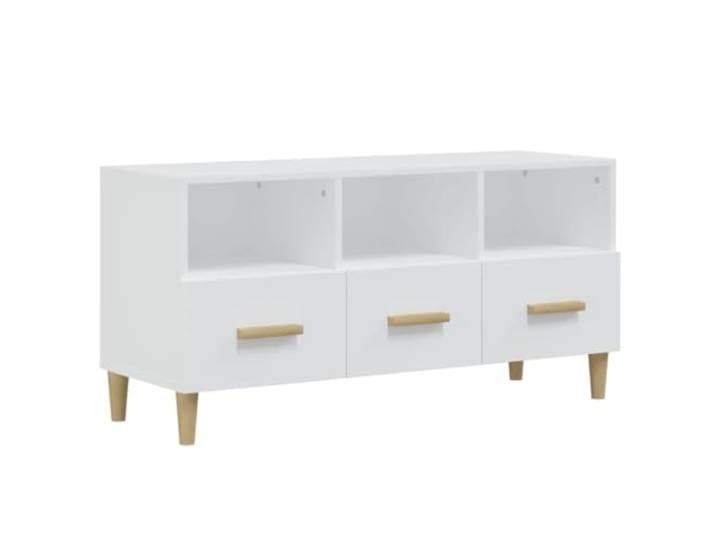 LKJephalotrope TV-Schrank Hochglanz-Weiß 102x36x50 cm Medienschrank Elegantes Board mit Schubladen und Fächern für Wohnzimmer sowie Schlafzimmer, ideal für Medienträger und Dekoration.