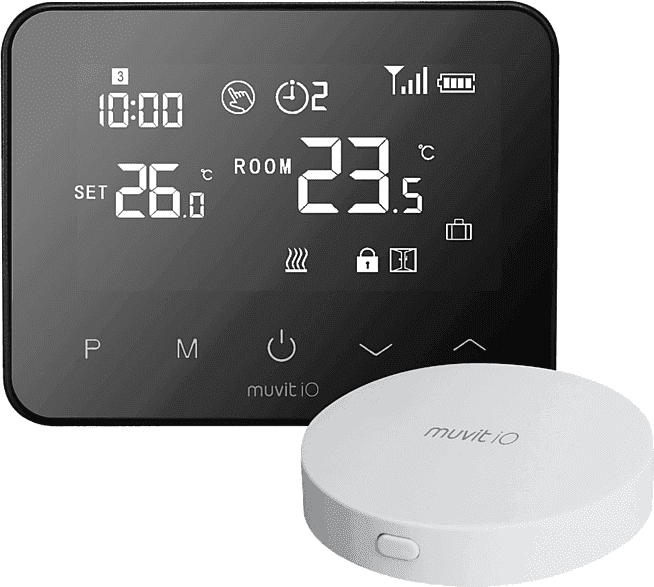 Termostato - Muvit IO Inteligente cableado y hub para internet, Home, Programable, Negro