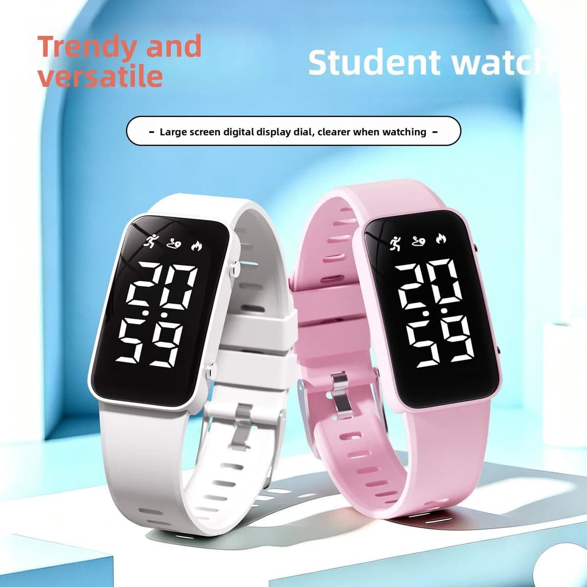 NONE LED 2026 Kids Digital Smart Watch Back to School Gift Swimming Waterproof 50M Diving Luminous Sports Fitness Tracker