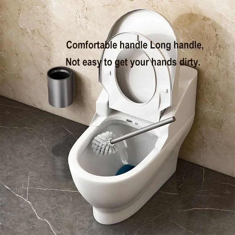 FREELY DEER Wall-mounted Toilet Brush Punch-free Space Aluminum Toilet Brush No Dead Angle Toilet Brush Bathroom Cleaning Tool