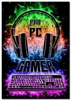 Uplift Picks Gaming Room Wall Art Set 3 Piece Gamepad Canvas Posters Punk Style Decor a 30x40 Cm