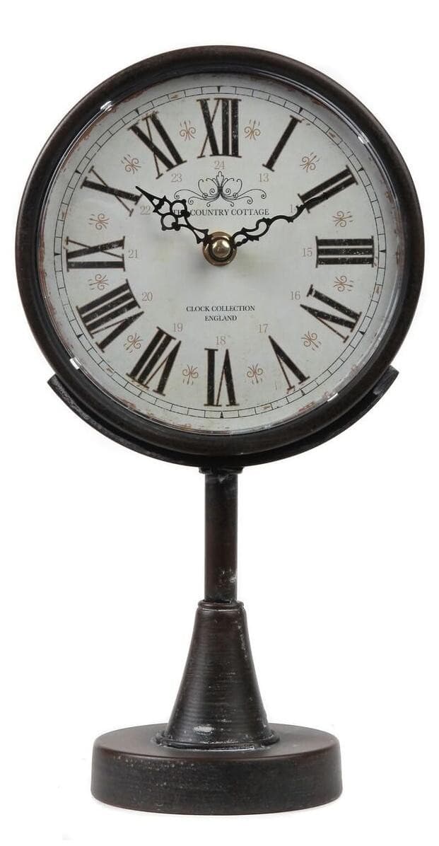 Dripio Decoratieve wandklok voor de open haard, antiek met Romeinse cijfers, zwart, Diameter: 30 cm