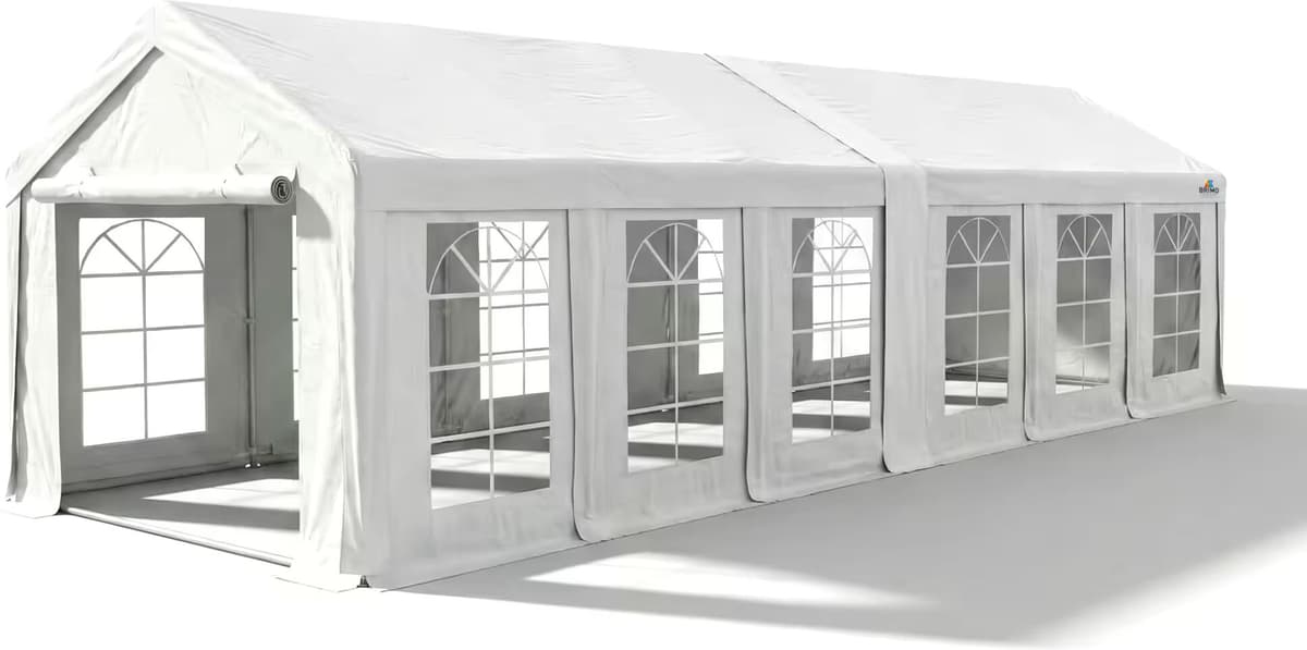 BRIMO Tenda de festa para eventos 4x12 m – Solução profissional para eventos - - PVC