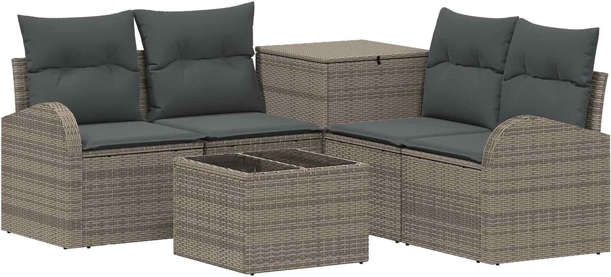 vidaXL Ensemble de Canapés 6 pc Gris et Gris foncé 55 x 55 x 37 cm