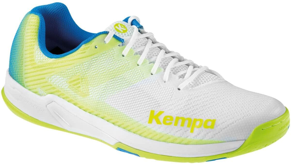 Hallenschuh KEMPA "Hallen-Sport-Schuhe Wing 2.0", Kinder, Gr. 13, weiß (weiß, fluo gelb), Obermaterial: 100% Textilmaterial TEXMAT., Schuhe Hallenschuh
