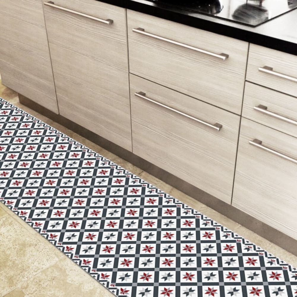 99Déco Tapis antidérapant - vinyle - int./ext. - multicolore - 120x200cm Bleu 200x120cm