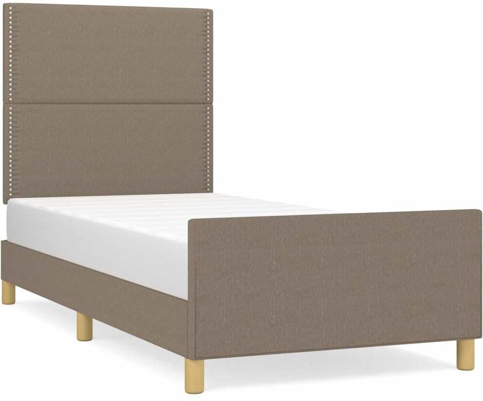 vidaXL Cadre de lit sans matelas taupe 90x200 cm tissu