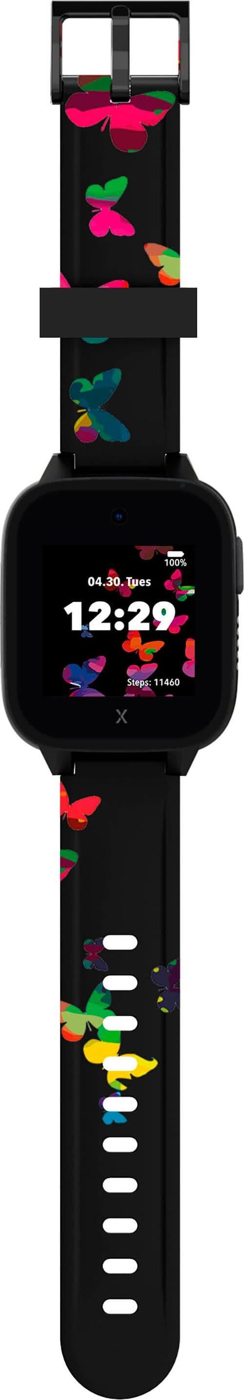 XPLORA Smartwatch-Armband "XGO3 Strap", schwarz (schwarz butterfly), Smartwatch, Uhrenarmbänder, Smartwatch-Armband