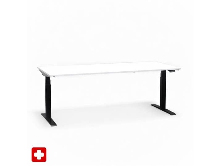 Ergonomischer Schreibtisch el. höhenverstellbar Tradingzone GO Swiss 200x90 cm, Weiss/Schwarz, Neu, Tisch - ideal fürs Homeoffice oder Büro