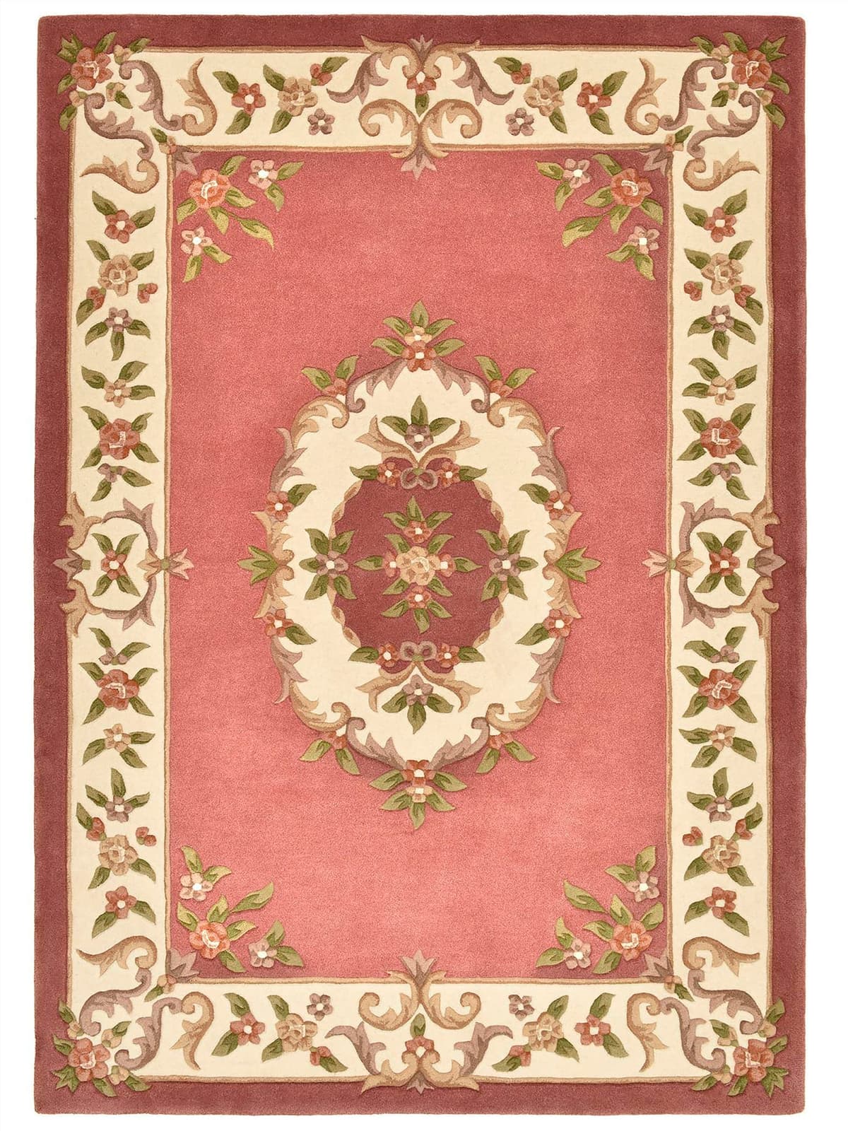 Teppich Gr. 1, rosa (rosé, gemustert), B:60cm H:15mm L:90cm, Schurwolle, Wolle, Teppiche, Teppich