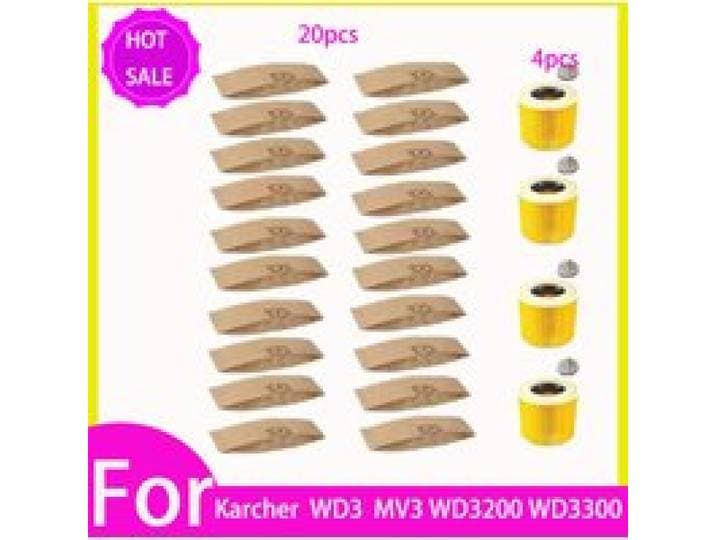 Vervanging Stofzak Hepa Filter Voor Karcher WD3 Premium WD3200 WD3300 MV3 Accessoires A2004 A2054 Stofzuiger Onderdelen