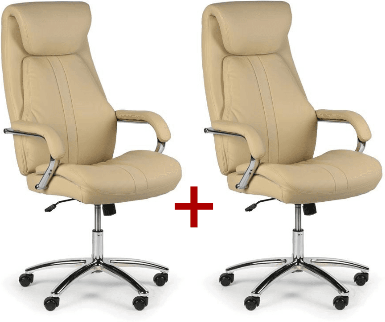 B2B Partner Kožené kancelárske kreslo NEXUS 1+1 ZADARMO, béžová