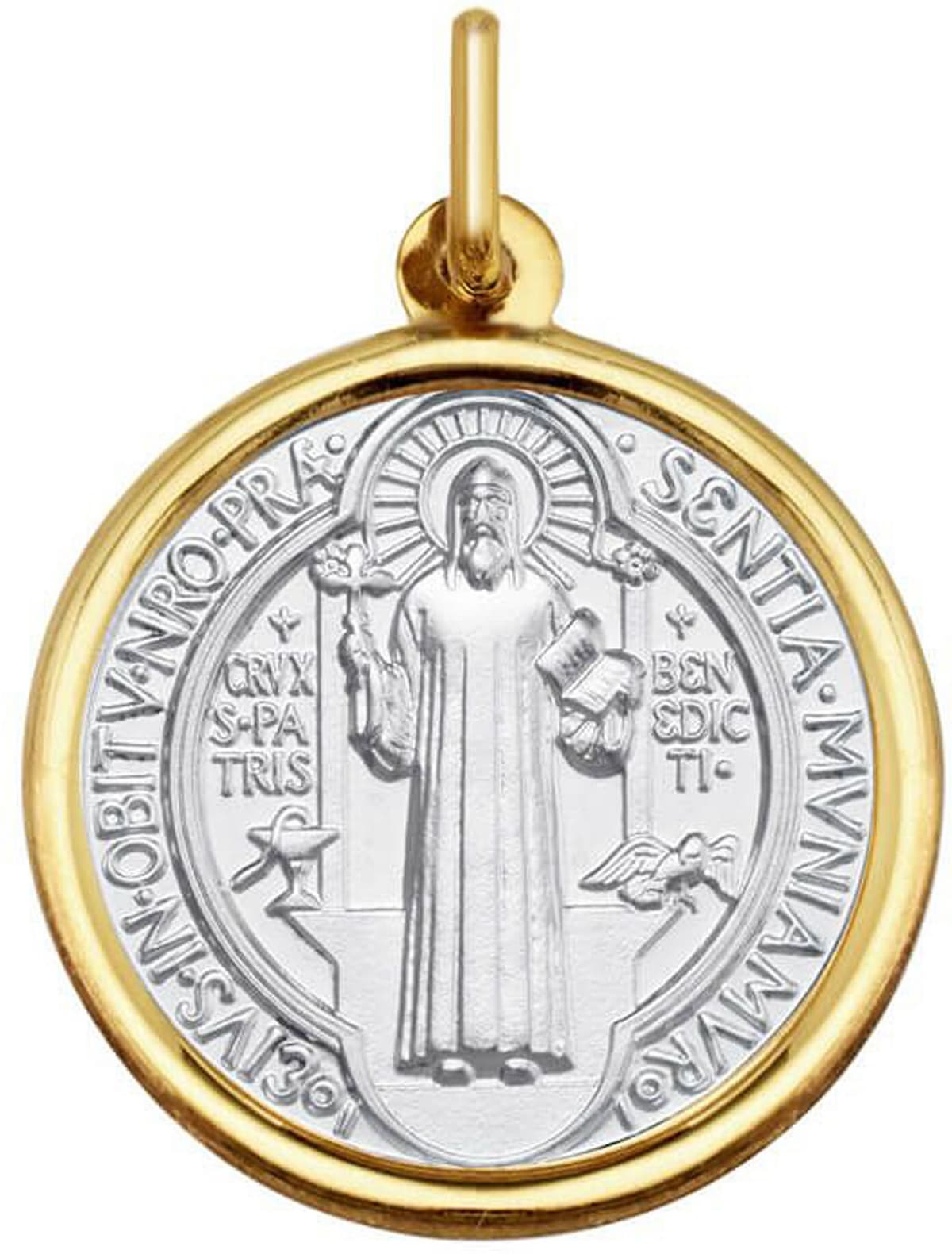 Maison de la Médaille Médaille Saint Benoît - Or jaune & blanc 18ct