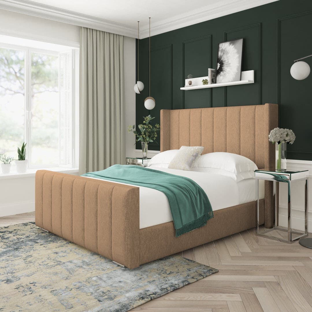 17 Stories Willow Chenille Upholstered Ottoman Bed Frame Mink Small Double (4')