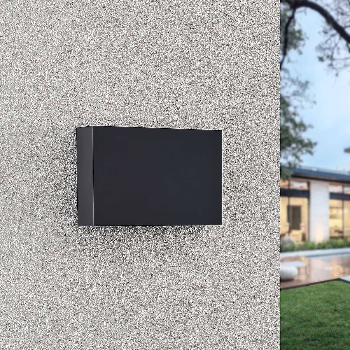 Lindby LED kültéri fali lámpa Jarte, 3 darabos szett, fel/le, IP65, Fekete, Műanyag, Modern