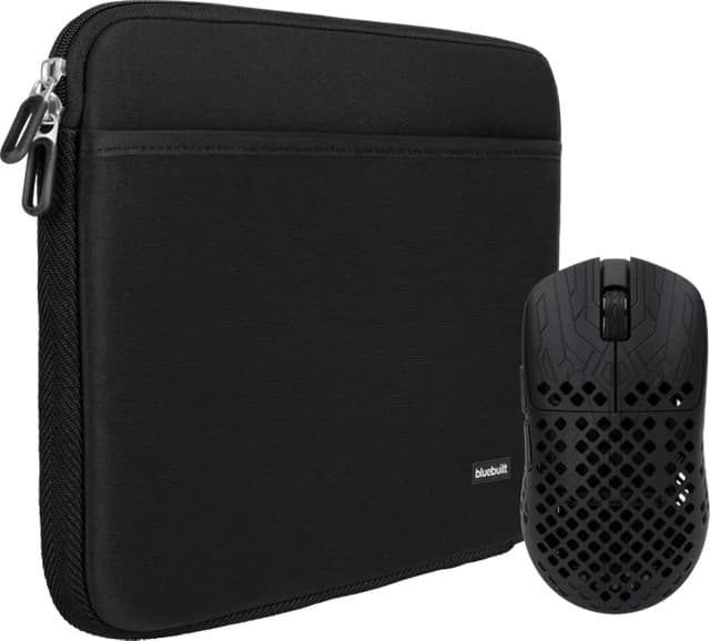 BlueBuilt Laptophoes 14 inch Zwart en Vortech Prestige Gaming Muis Set, Breedte: 33 cm
