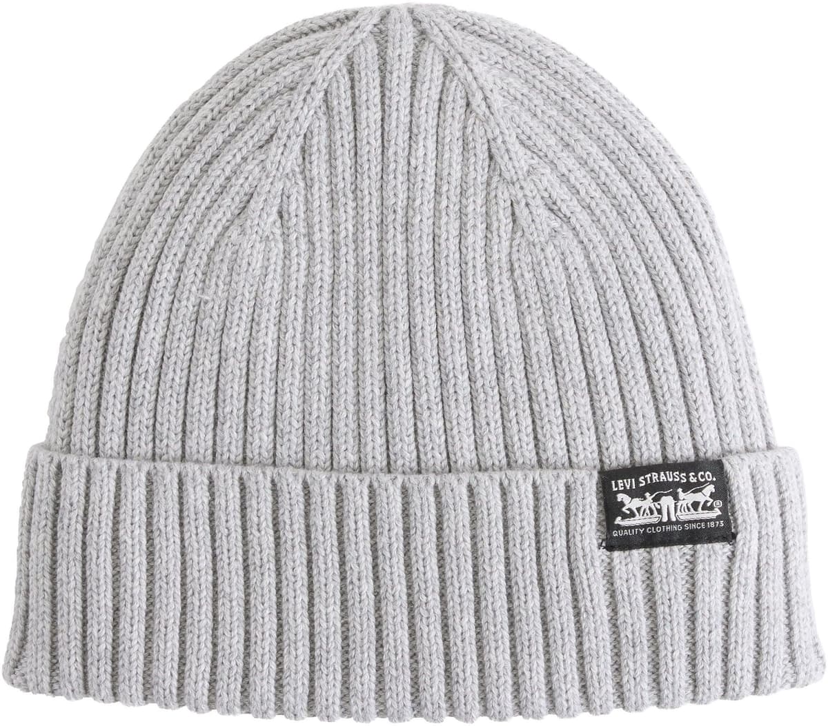 Strickmütze LEVI'S "SUNSET BEANIE", grau (morning fog heather), Baumwolle, Mützen Strickmütze morning fog heather Einheitsgröße
