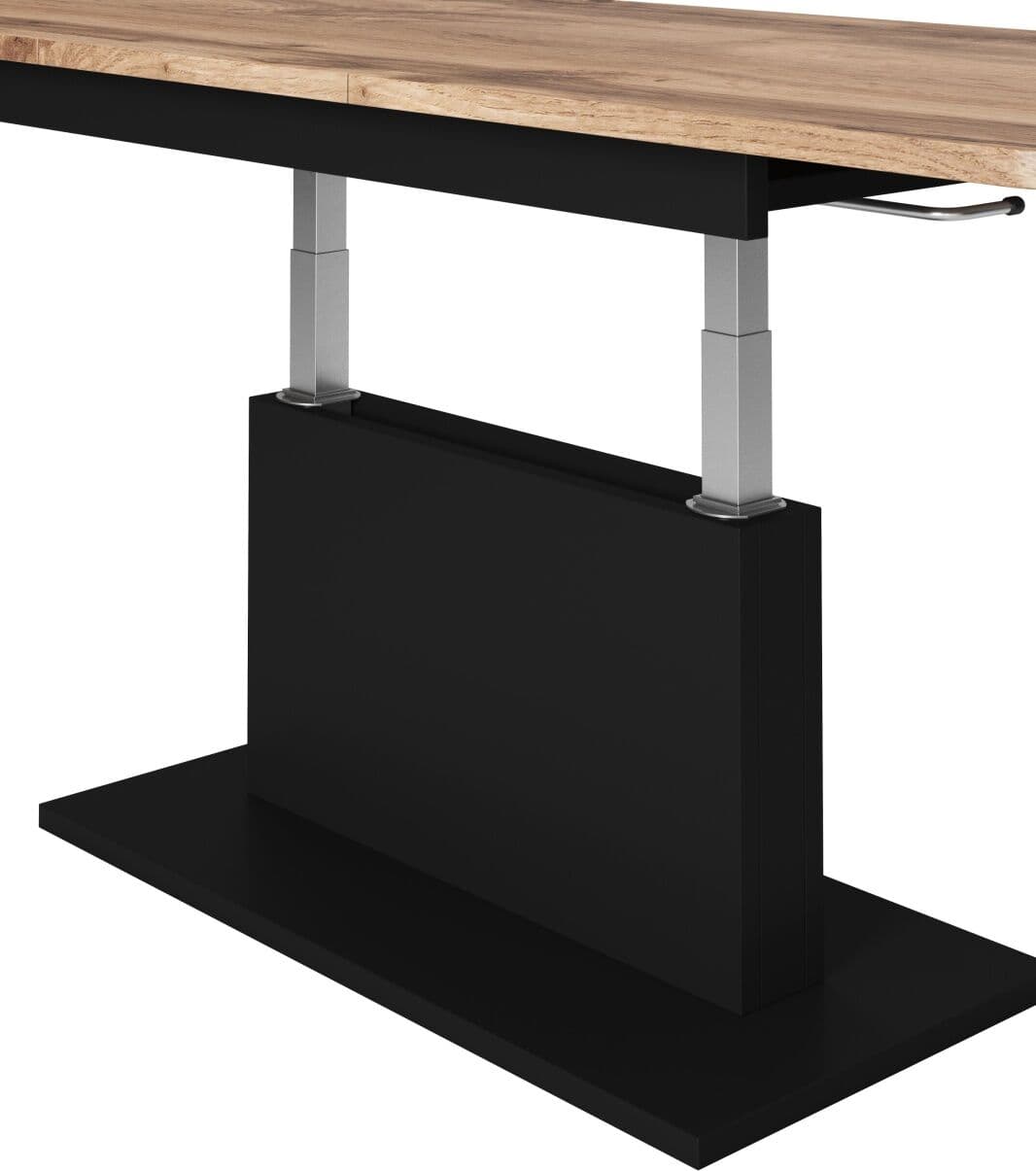 Halmar 2 Masa extensibila Busetti stejar wotan/negru mat L126-167 cm