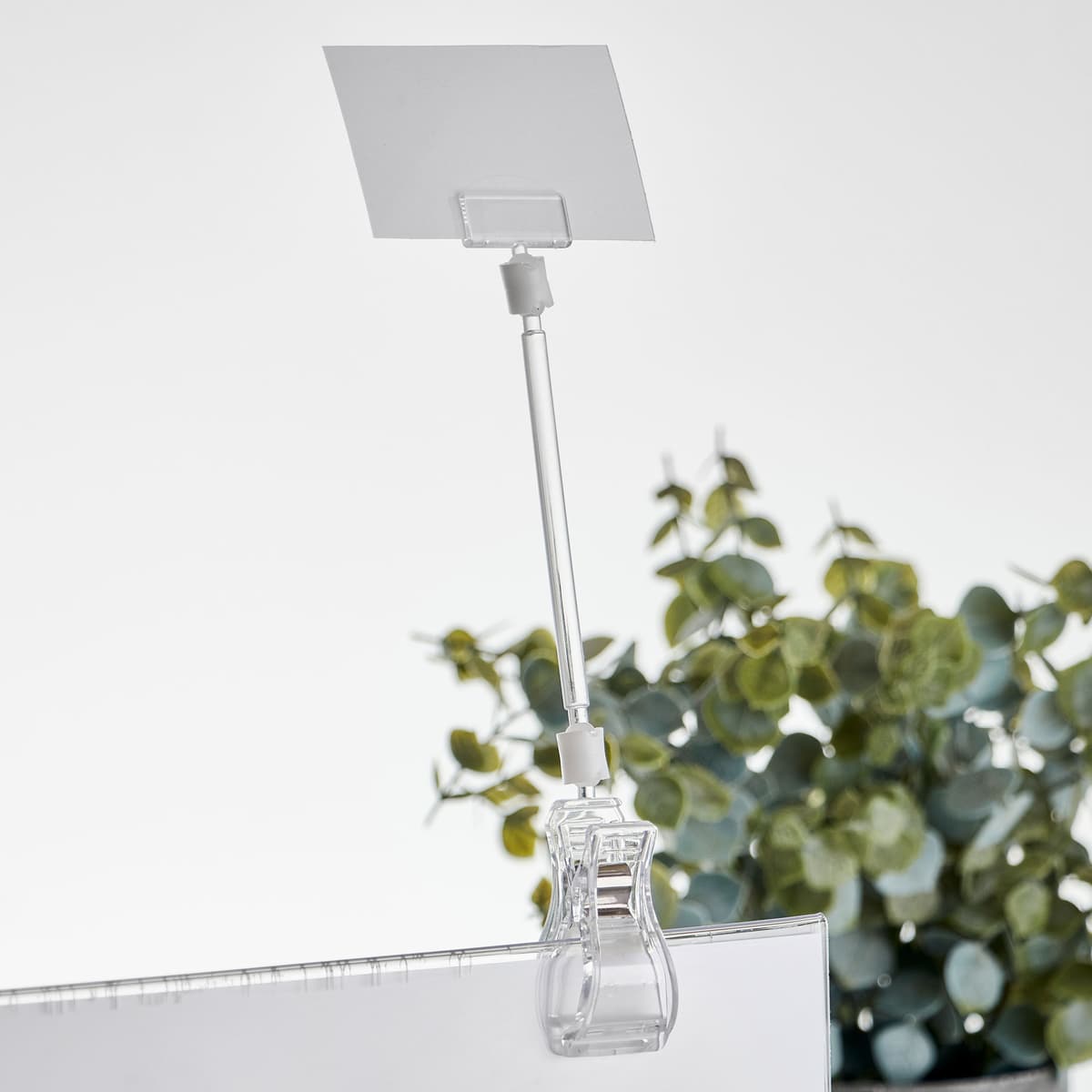 SPRINTIS 10 Unità - Clip porta prezzo con porta etichette piccolo e  pinza grande, 10 cm di estensione, trasparente 10 cm di estensione, PS