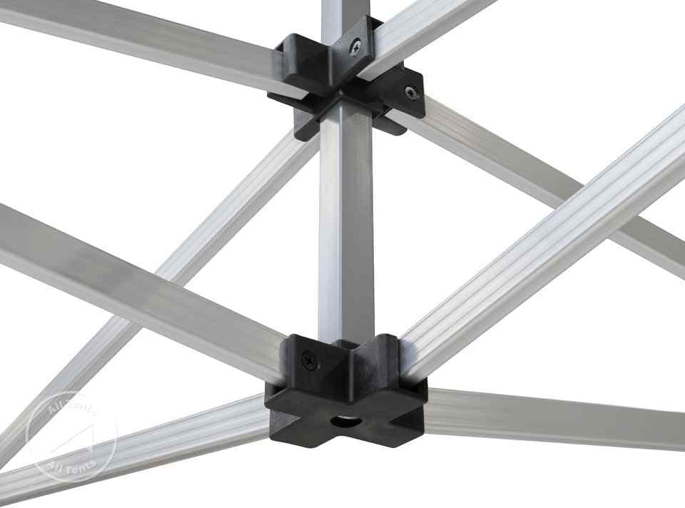 TOOLPORT 10x20 ft PES 800 Pop-Up Canopy PROFESSIONAL Aluminum 1.6 in., incl. Sidewalls with Panorama Windows, Cream - (600219)