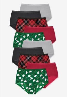 Plus Size Women's Full Coverage Cotton Brief 10-Pack by Comfort Choice in Emerald Bear Pack (Size 9) Underwear