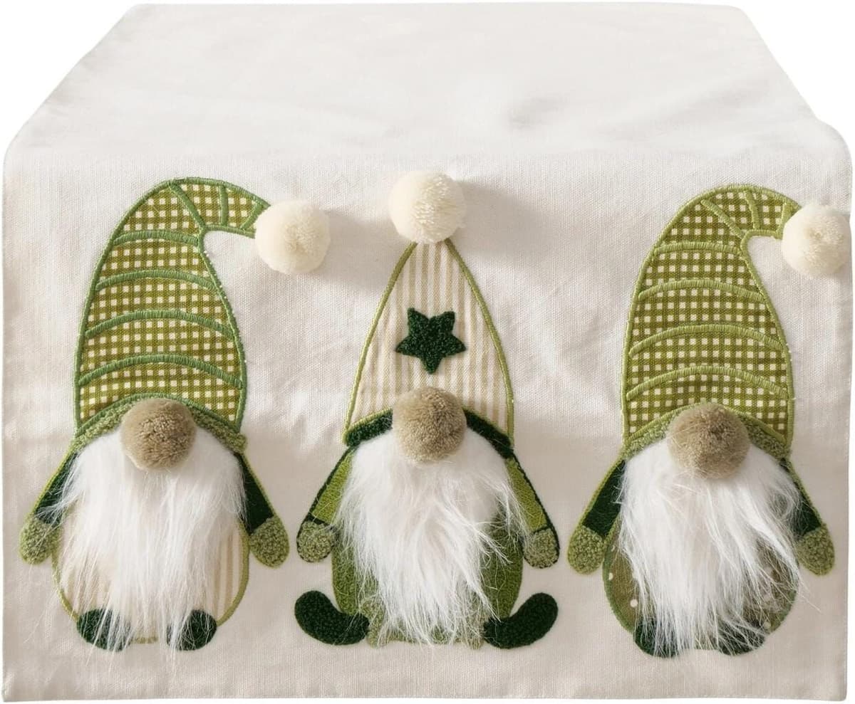 Tischläufer BOLTZE "Wichtel Svari 144 x 40 cm", grün (bunt), B:40cm L:144cm, Polyester, Tischdecken, Tischläufer bunt B/L: 40cm x 144cm