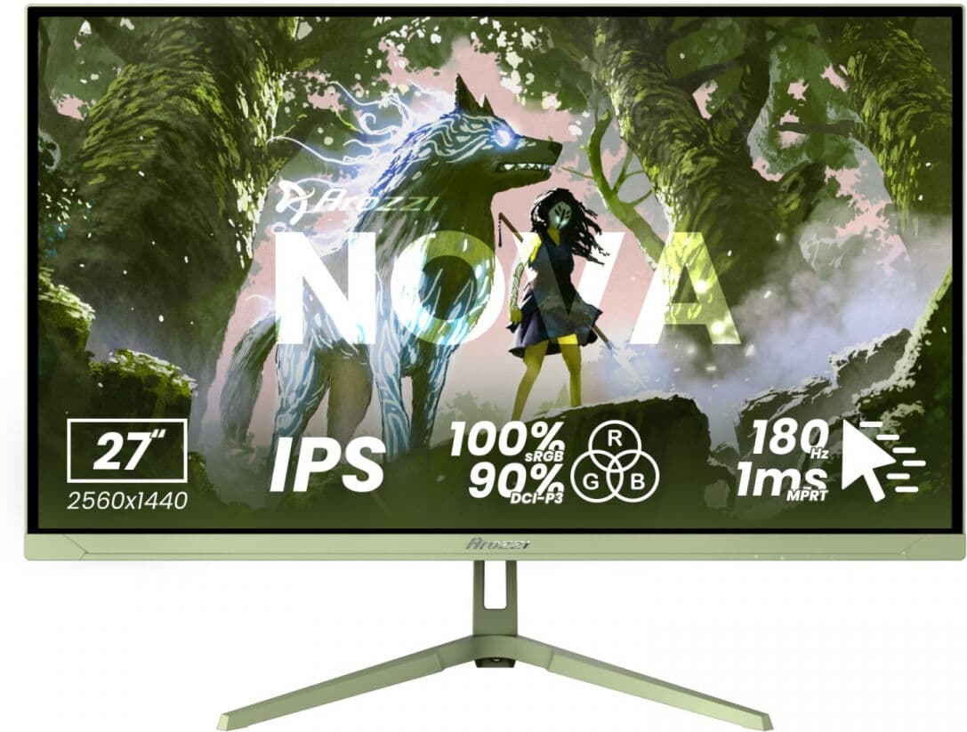 Arozzi Nova 27" Ips 2560x1440 180hz Gamingskjerm - Forest Green