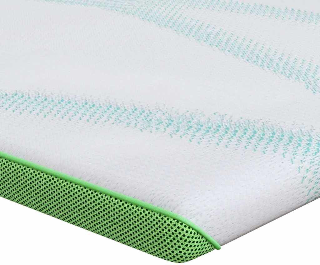 vidaXL Surmatelas Blanc et vert 120 x 200 cm Tissu Jacquard