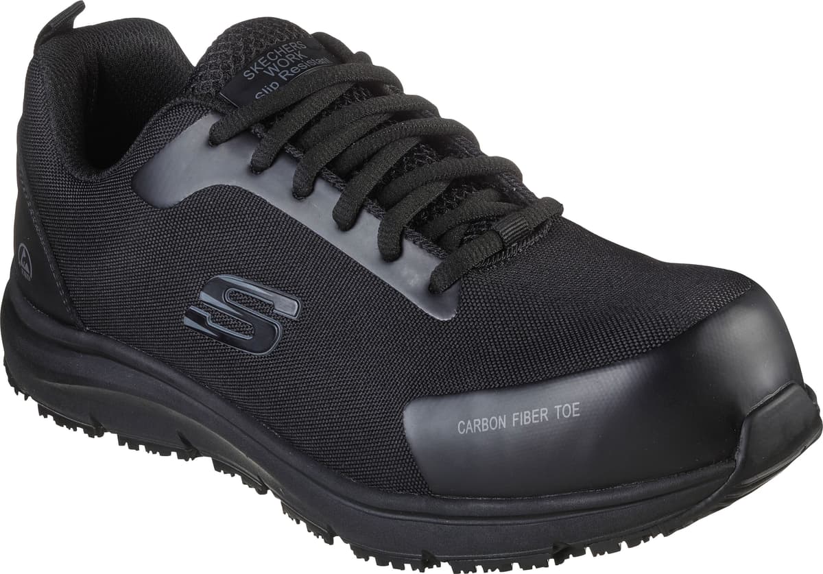 Sicherheitsschuh SKECHERS "ULMUS" Gr. 48,5, schwarz, 48,5, antibakteriell atmungsaktiv elektrostatische Entladung (ESD), Textil, Schuhe, Sicherheitsschuh, S3 + ESD, durchtrittsicher, bequem und elektrisch ableitend schwarz 48,5, antibakteriell atmungsakti