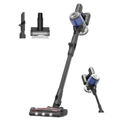 TINECO Akku-Stielstaubsauger "Pure One S30 Pro mit faltbarem Saugrohr und 65 Min Akku", grau (schwarz, blau), B:27,7cm H:115cm T:26cm, Akkusauger, 200W Saugleistung