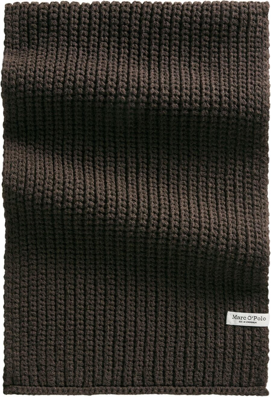 Strickschal MARC O'POLO "aus Bio-Baumwoll-Mix", Damen, schwarz (burnt coffee), Obermaterial: 74% Baumwolle, 26% Polyester, unifarben, Modetücher
