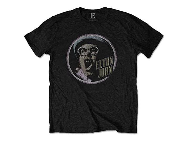 Rock Off Elton John Vintage Cirkel Mens zwart t-shirt