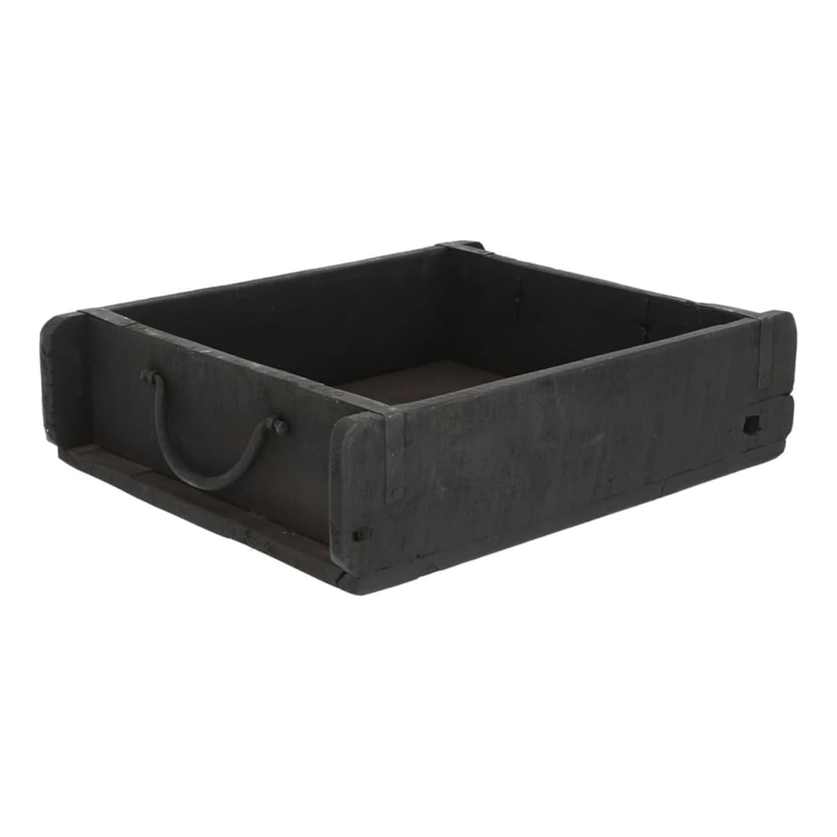 Novaliv Holzkiste Vintage Schwarz 30 x 25 x 8 cm Alte Ziegelform Holz Groß Allzweckkiste aus recyceltem Altholz Jede Form EIN Unikat ? Vintage Kiste Deko