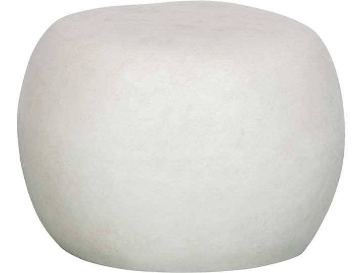Beistelltisch WOOOD Pebble Fiberclay in Betonoptik mit organischer Rundung , weiß, B:50cm H:35cm T:50cm, Tische, Beistelltisch, Glasfaser-Ton-Verbundmaterial, Tragkraft 90 kg, pflegebedürftig