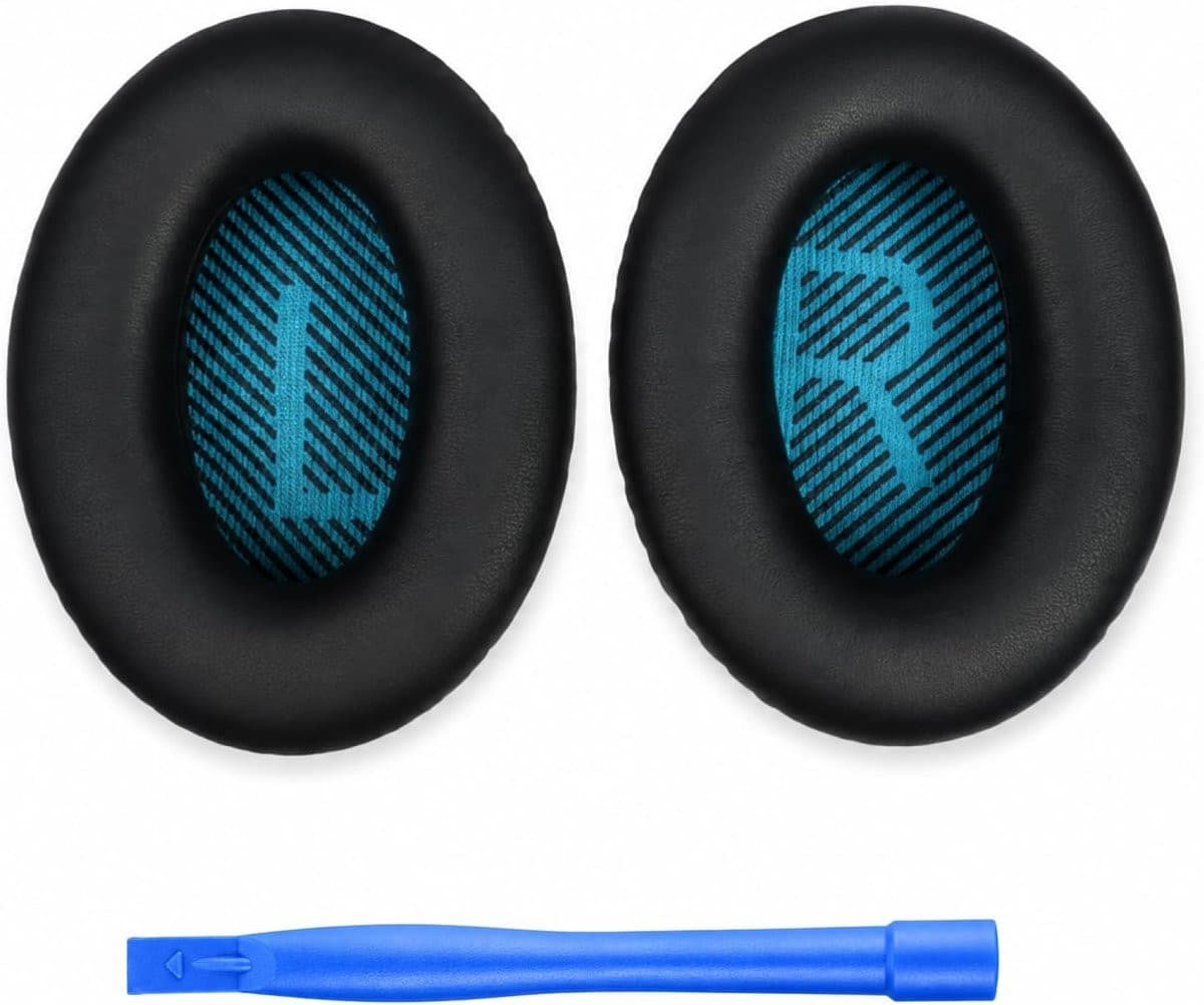 Vervangende oorkussens voor Bose QuietComfort 15, QC25, QC35, SoundTrue en SoundLink over-ear hoofdtelefoons met stofbeschermingsnet