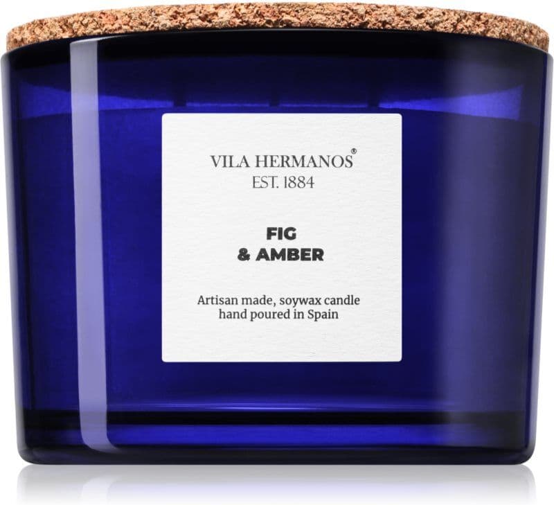 Vila Hermanos Apothecary Cobalt Blue Fig & Amber bougie parfumée 350 g