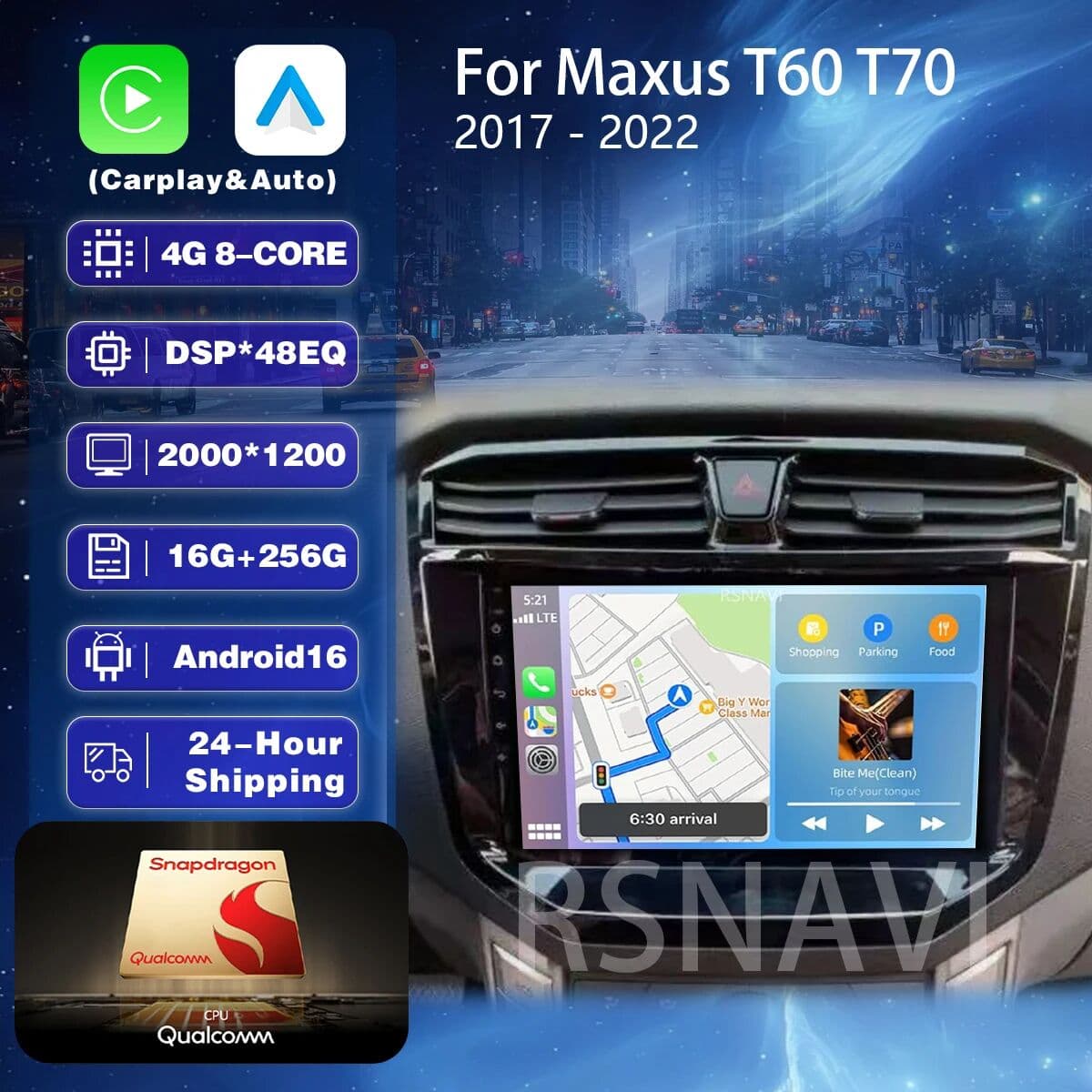RSNAVI Plug and Play Android 16 2K Car Radio For MG ZS 2014 2015 - 2022 Navigation Multimedia Player Stereo Video Carplay BT Head Unit