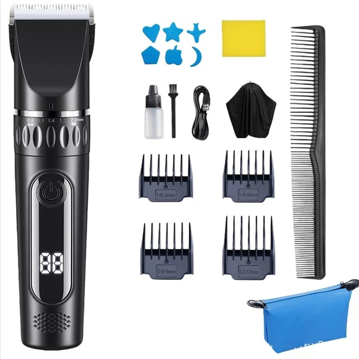 INF Tondeuse à Cheveux Électrique Noire - Tondeuse Rechargeable Sans Fil pour Usage Domestique