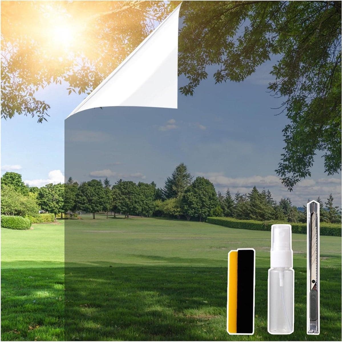 Zilveren Spiegelfolie voor Privacy en Zonwering - Zelfklevende Raamfolie - 60 x 200 cm