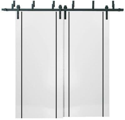 SARTODOORS Planum 0017 White Wood Barn Bypass Doors