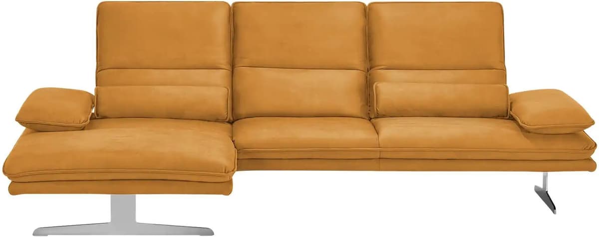 W.SCHILLIG Ecksofa aus Mikrofaser Broadway ¦ orange ¦ Maße (cm): B: 291 H: 94 T: