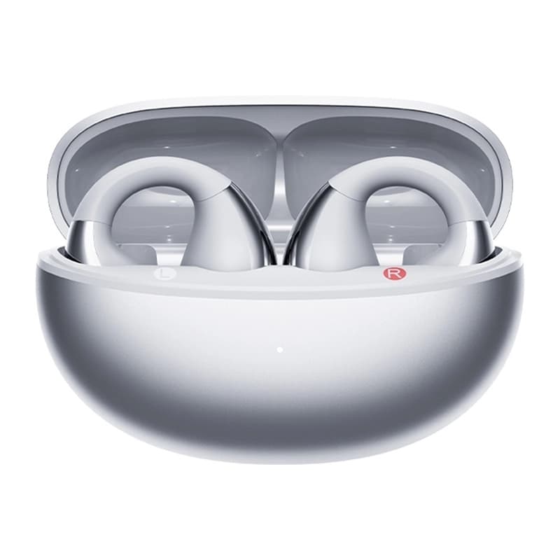 QCY Crossky C30S Open Ear Bluetooth Handsfree Ακουστικά με Αντοχή στον Ιδρώτα και Θήκη Φόρτισης Ασημί QCY-QT33S Silver