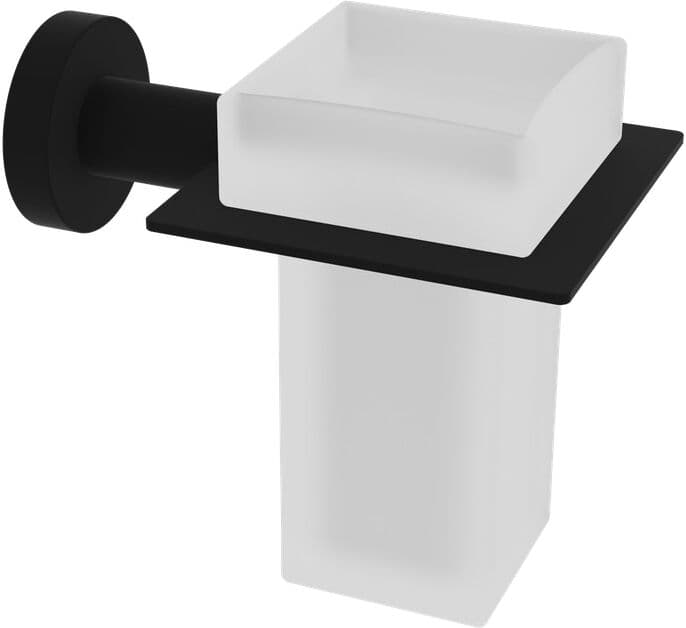 Beltrán Portacepillos de pared con tornillos Rimini . Negro
