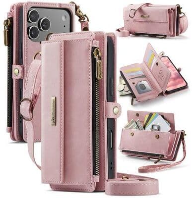 LightInthebox Phone Case For iPhone 18 Pro Max 17 16 15 14 13 Pro Max 17e 16e 14 Plus 13 Mini Wallet Case with Wrist Strap TPU PU Leather