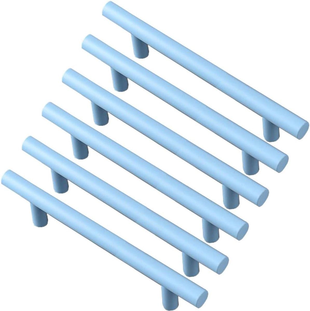 Blauwe Meubelgrepen T-stang voor kasten en deuren met een boorgatafstand van 160mm