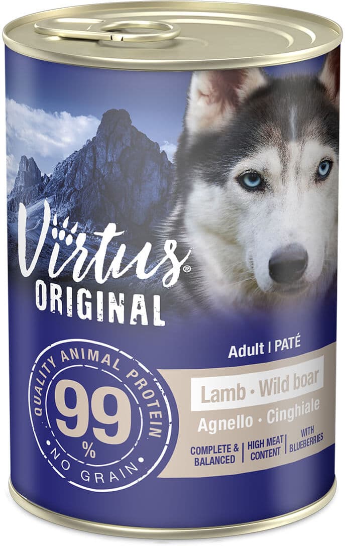Virtus Country Paté Dog Lattina 400G AGNELLO E CINGHIALE