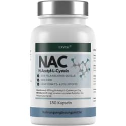 NAC Kapseln, hochdosiert mit 600mg pro Kapsel, 180 Stück von Exvital