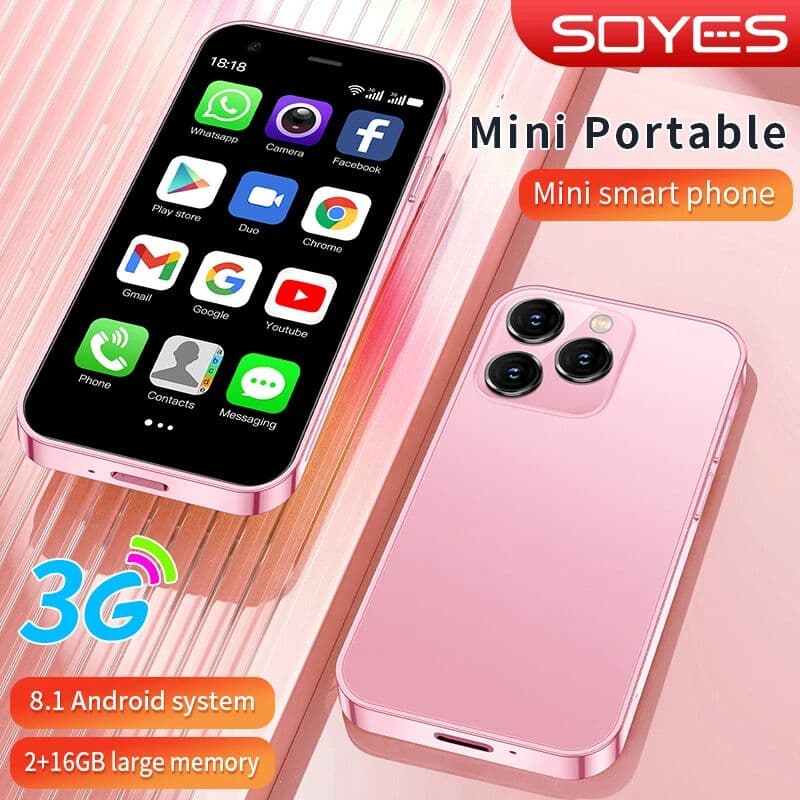 ONEMYTH SOYES XS15 Mini Smartphone Android 8.1 WCDMA 3G 2GB RAM 16GB ROM Bluetooth WIFI Dual Sim Card Samall Mobile Phone