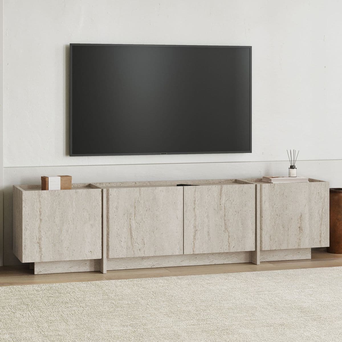 Nordure Lowen Tv-Benk – Travertine